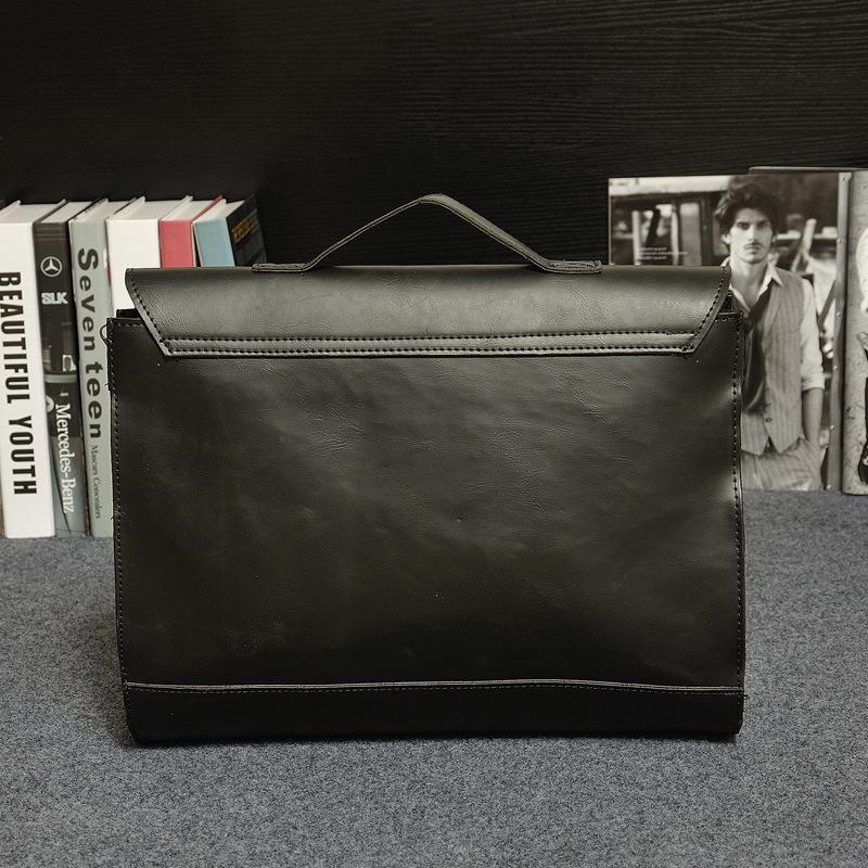 Business Briefcase Men Retro Matte Leather Large Capacity Crossbody Shoulder Computer Bag Handbag
