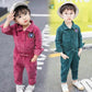 Boys and Girls Spring Suits Small and Medium Children Spring and Autumn 0-6 Years Old Baby Corduroy Solid Color Jacket Pants Two-piece Set