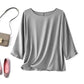 Ascetic Goddess Temperament Silky Nude Stretch Satin Double Sided Smooth Fabric Women's Commuter Top