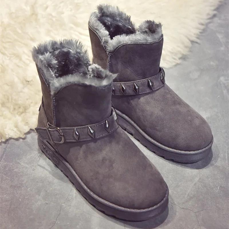 Children's Winter Korean Snow Boots Thick Cotton Shoes All-match Flat-bottomed Plus Fleece Ankle Boots