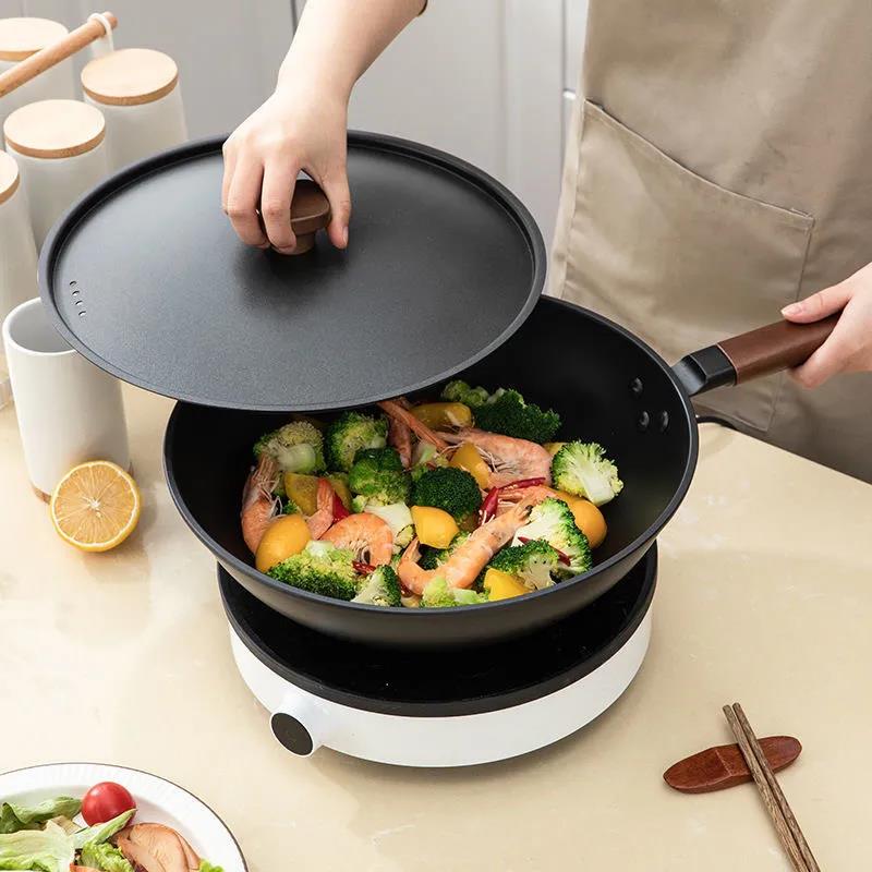 Wrought Iron Frying Pan Uncoated Frying Pan Non-stick Cast Iron Pan Induction Cooker Gas Stove Universal