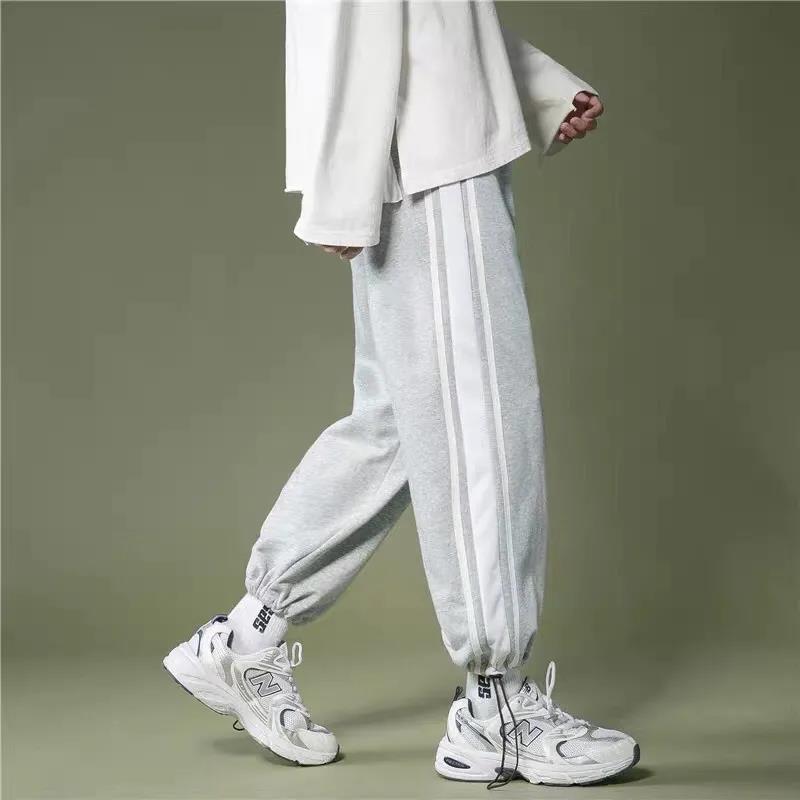 Spring and Summer Pants Women's All-match Trend Drawstring Drawstring Leisure Sports Pants Korean Loose Straight Wide Leg Pants
