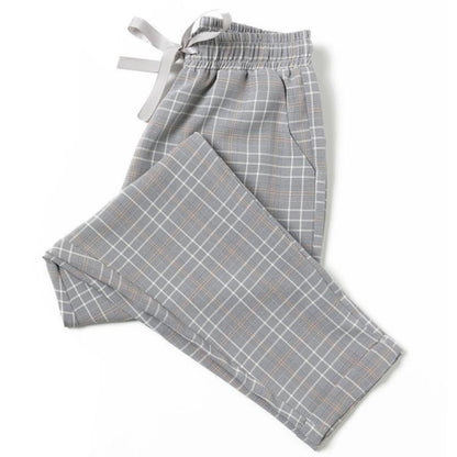 Spring and Summer Korean Version of Casual Harem Pants Girls Loose Nine-point Pants Slim Straight Plaid Pants