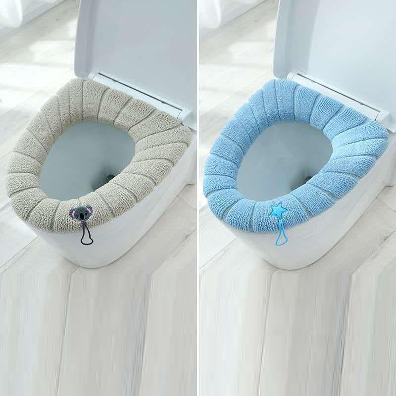 Two Pieces of Universal Toilet Seat Cushion Household Toilet Cover Cushion Thickened In Winter Toilet Cover Toilet Ring Cushion Washable