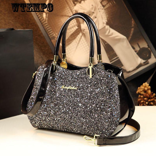 Leather Texture Messenger Bag Fashion Handbag Patent Leather Personality Handbag Fairy Bag