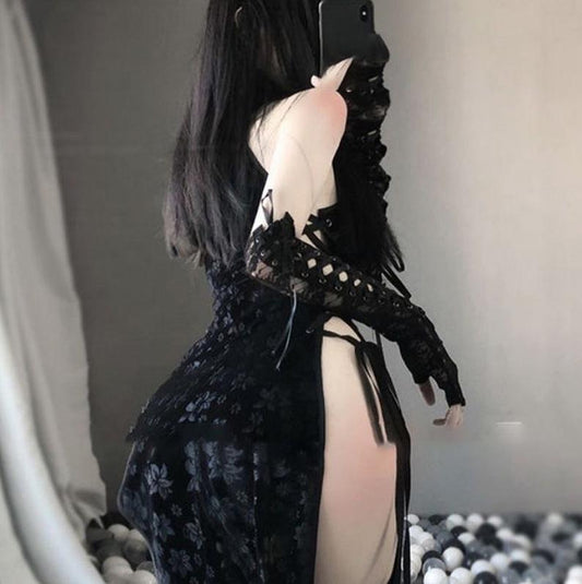 Sexy Cosplay Costume Women Cheongsam Nightgown Maid Outfit Dress Babydoll Dress Ladies Sleepwear Erotic Lingerie Bodysuit Set Costume Girls
