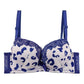 Ladies Sexy Lace Spotted Upper Thin Thicker Lower Thick Adjustable Pull-up Bra Comfortable Brassiere Gathered Bra Women's Bow Printed Underwear