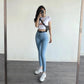 Large Size Sexy Skinny Hip Summer Jeans Women's High Waist Slim Elastic Peach Hip Denim Pants Casual Leggings Pencil Pants Denim Trousers XS to 5XL