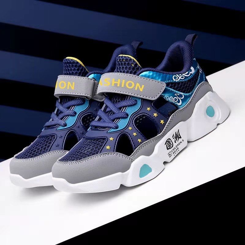 Children's Sports Shoes Spring/Summer Boys Breathable Net Shoes Student Casual Running Shoes Soft Sole Half Sandals