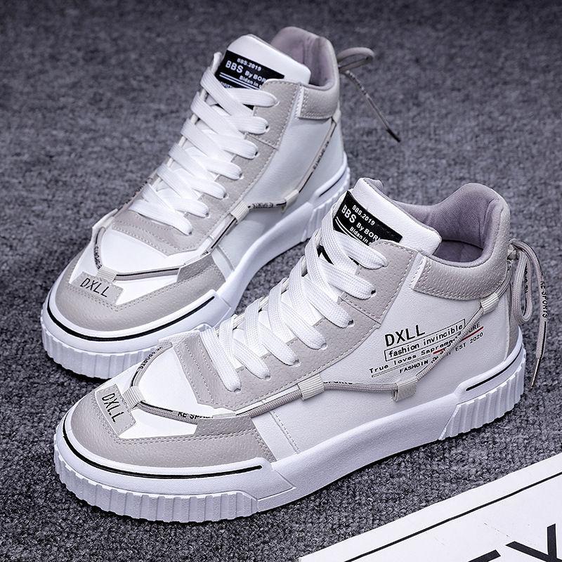 Spring and Autumn Men's Korean Style High-top Shoes Trendy Canvas Sneakers All-match Casual Shoes for Students