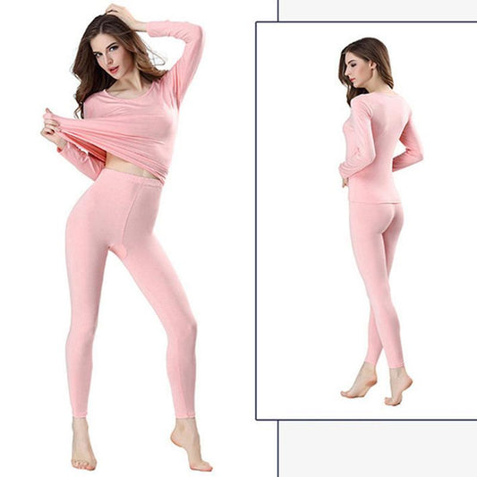 Women Long Sleeve Thermal Underwear Winter Thicken Tight Suit Sexy Pajamas Autumn Spring Windproof High Elasticity Slim Body Comfortable Breathable