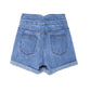 WTEMPO Ring Button High Waist Washed Denim Summer Women Denim Shorts Jeans Casual Shorts