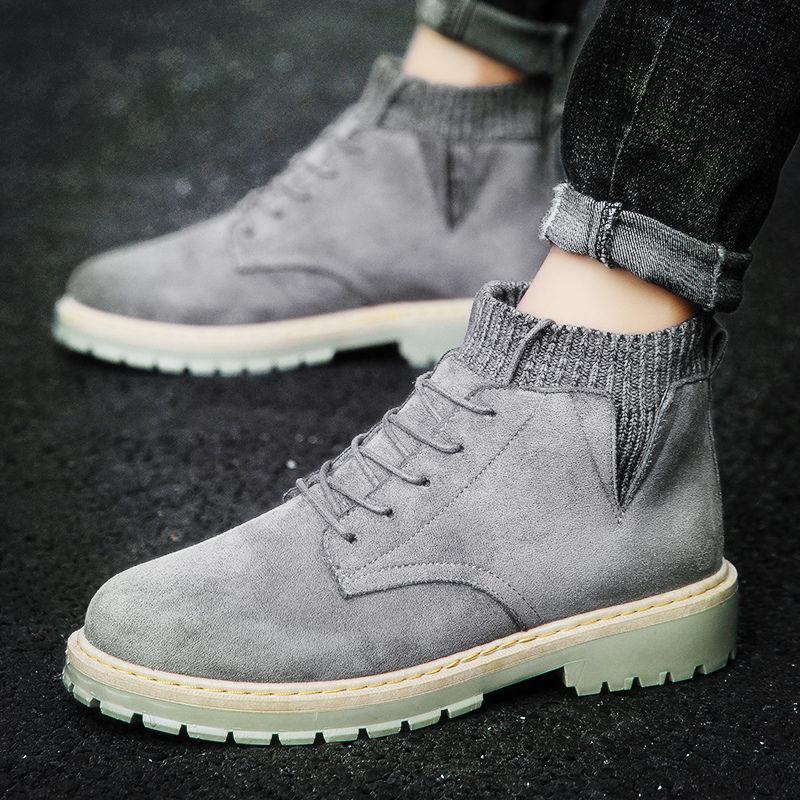 Autumn Winter Men Ankle Boots Fashion Tooling Male Martin Boots High Top Army Man Shoes Lace Up