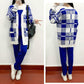 3pcs/set Knit Suit Women's Casual Plaid Knitted Cardigan +sweater + Knitted Harem Pants 3 Piece Set Ladies  Jogging Outfits Autumn Spring