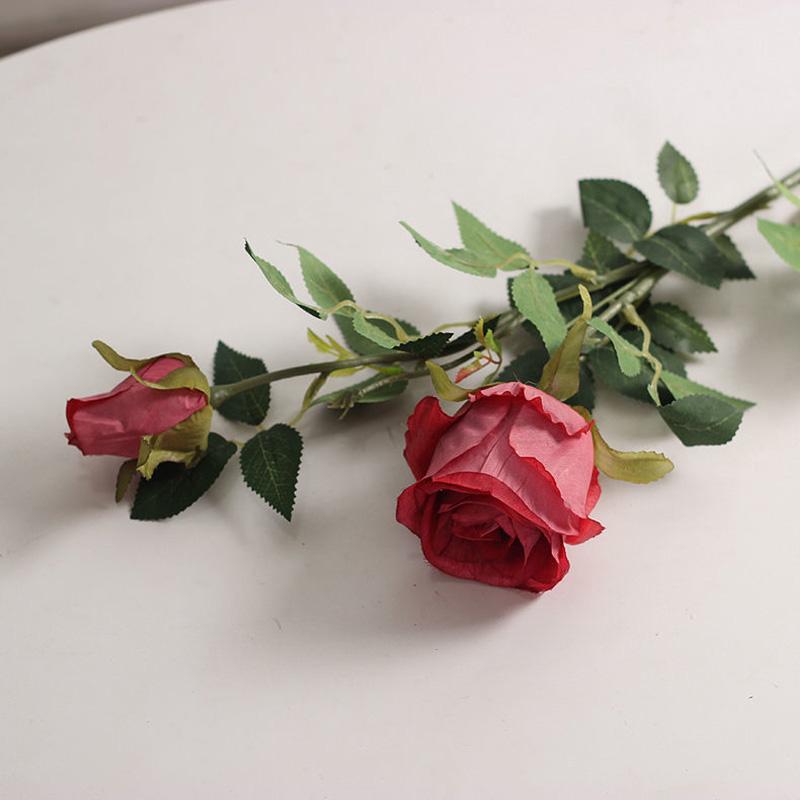 Bulgarian Rose Simulation Bouquet Fake Flower Decoration European Plastic Flower Decoration Silk Flower Living Room Table Decoration