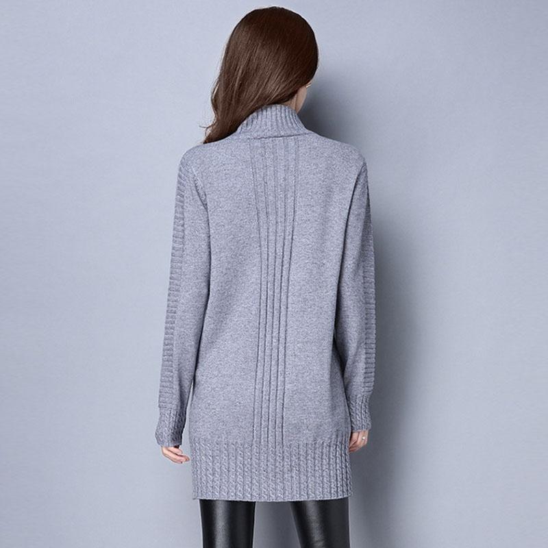 Women's Sweater Autumn and Winter 2021 New Fashion Mid-length Loose Korean Knitwear Half Turtleneck Sweater Skirt Top