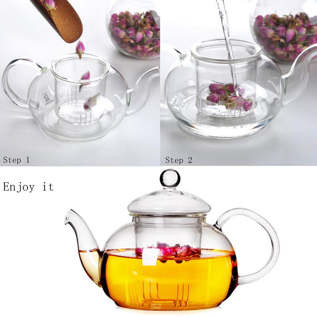 Heat-resistant High-temperature Filter Glass Teapot Household Flower Teapot Single Pot Small Tea Kettle Tea Set Tea Maker Thickening