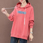 Large size long sleeve warm hooded top spring and autumn sweater cotton women's sweatshirt wild