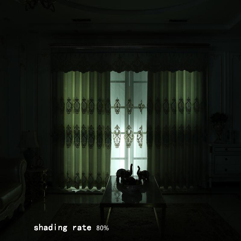 1/2pcs Luxury European-style Embroidered Thick Curtains for Living Room Balcony Bedroom Two-layer Blackout Curtain
