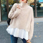 Turtleneck Suit Twist Sweater + Sleeveless Ruffle Shirt Women Linen Two-piece Winter