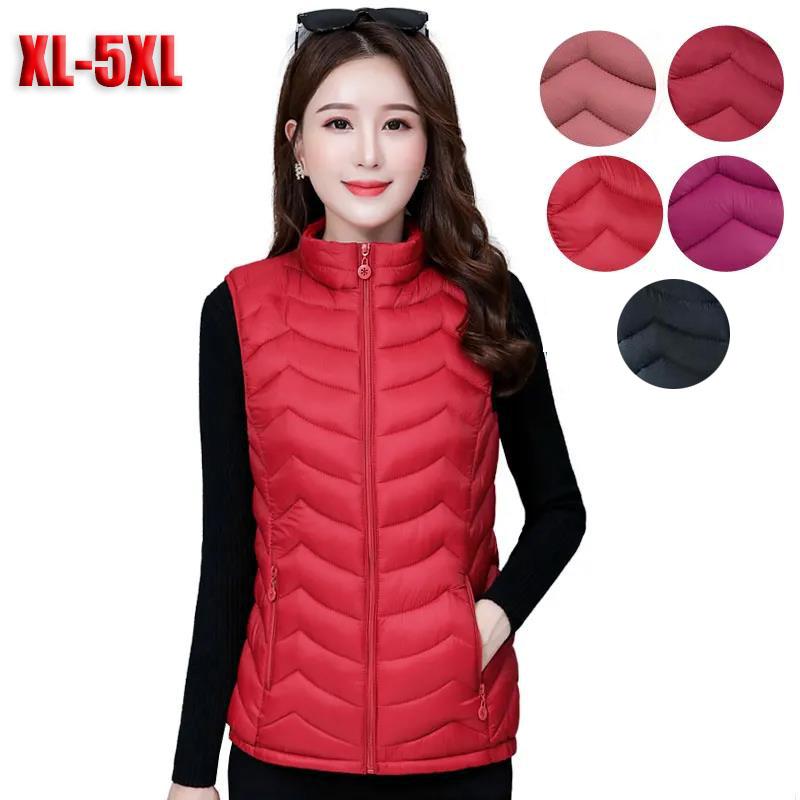 Winter Down Cotton Lightweight Slim Sleeveless Jacket Women's Short Thickened Warm Stand Collar Jacket
