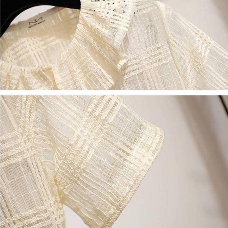 Vintage Dress Summer Peter Pan Collar Short Sleeve Lace A-line Dress Belted Pleated Dress