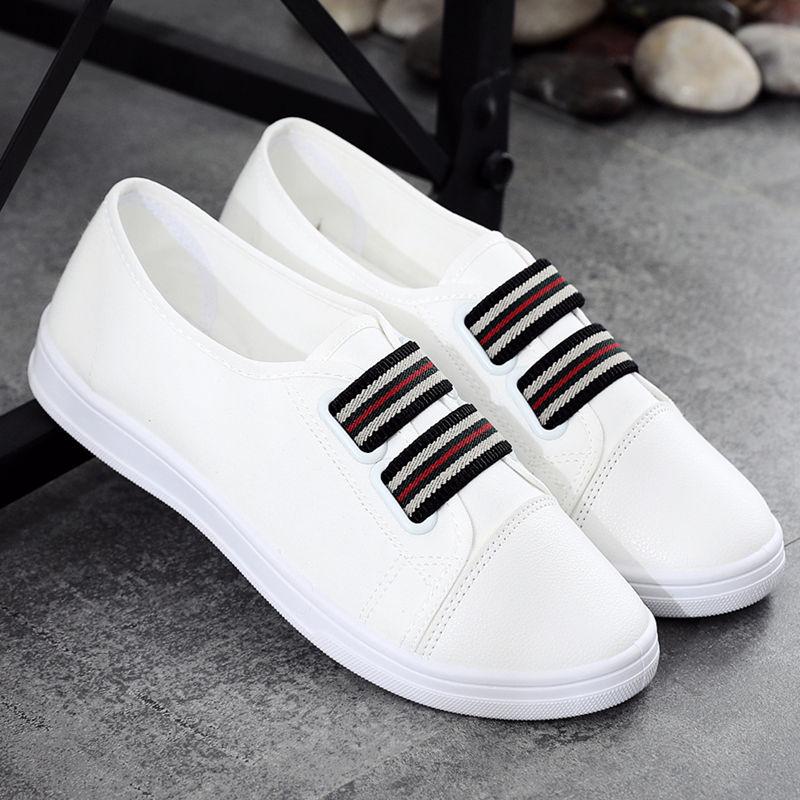 Women's Shoes Flat Lazy Canvas Casual Board Shoes Summer Canvas Slip-on Shoes