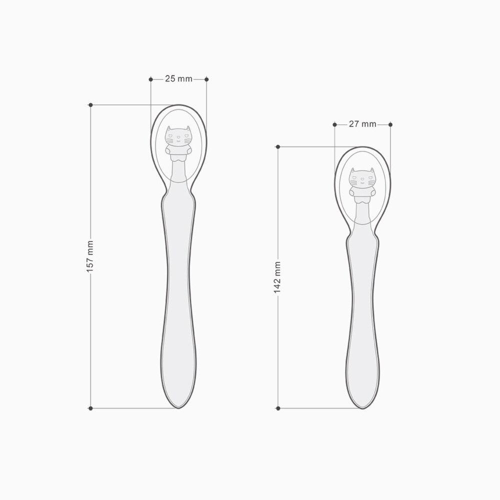 Baby Feeding Spoon with Storage Box Non-Slip Baby Trainning Spoon Food Grade Silicone Cute Baby Feeding Tableware