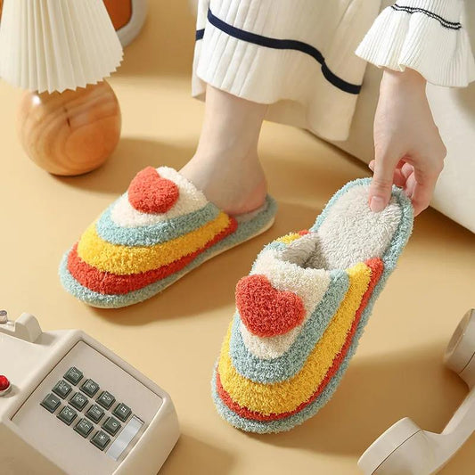 Autumn and Winter Pure Soles Cotton Shoes Indoor Dressing Plain Furry Shoes Fashion Casual Trend