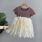 Children's Clothing Girls Short-sleeved Dress Summer Dress Baby Girl Princess Dress Mesh Cake Sweet Tutu Skirt