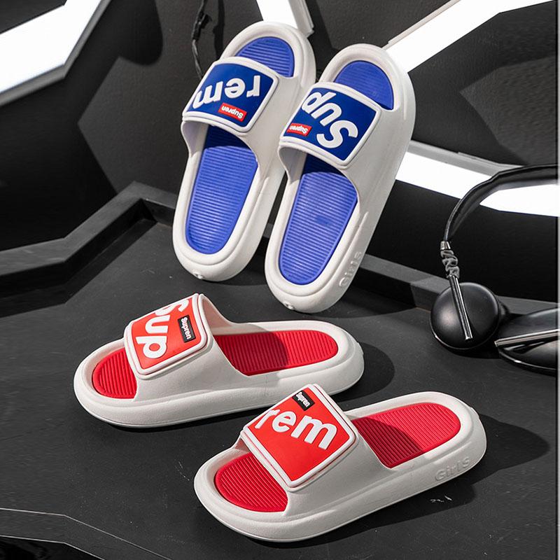 Slippers Men and Women Summer Striped Non-slip Soles EVA Couple Slippers Bathroom Non-slip Slippers Soft and Lightweight Slippers