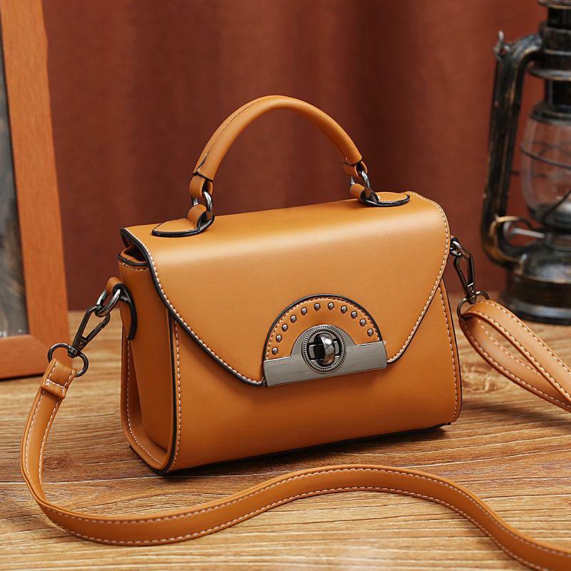 Rivet Crossbody Bag Women Leather Burglar Waterproof Wear-resistant Dark Buckle Tote Shoulder Bags