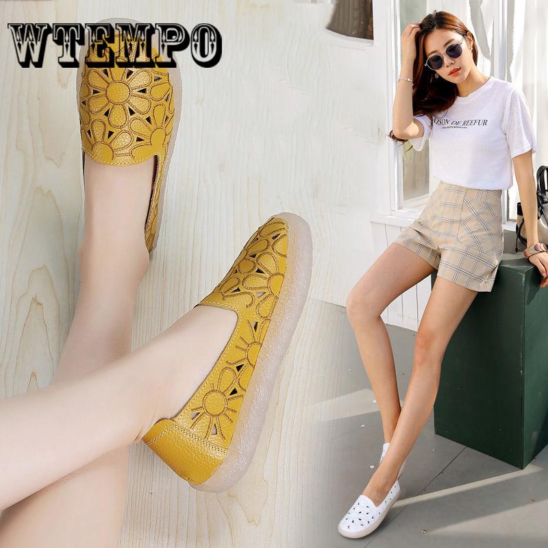 Pair of Women Shoes Women Fashion Loafer Women Casual Solid Color Slip on Flat Sandals