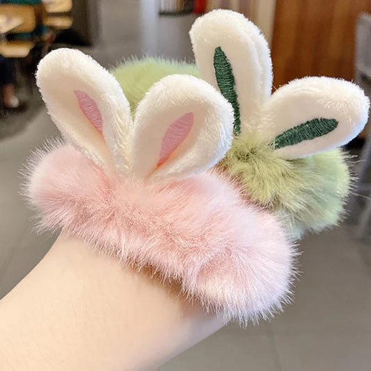 3PCS Cute Hair Ball Hair Rope Imitation Rabbit Fur Hair Circle Cute Head Rope Rubber Band Adult Head Flower Girl Headdress Hair Accessory