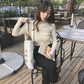 Pofulove Fungus Half Turtleneck Sweater Women's Beaded Bottoming Shirt Pullover Sweater Women's Slim