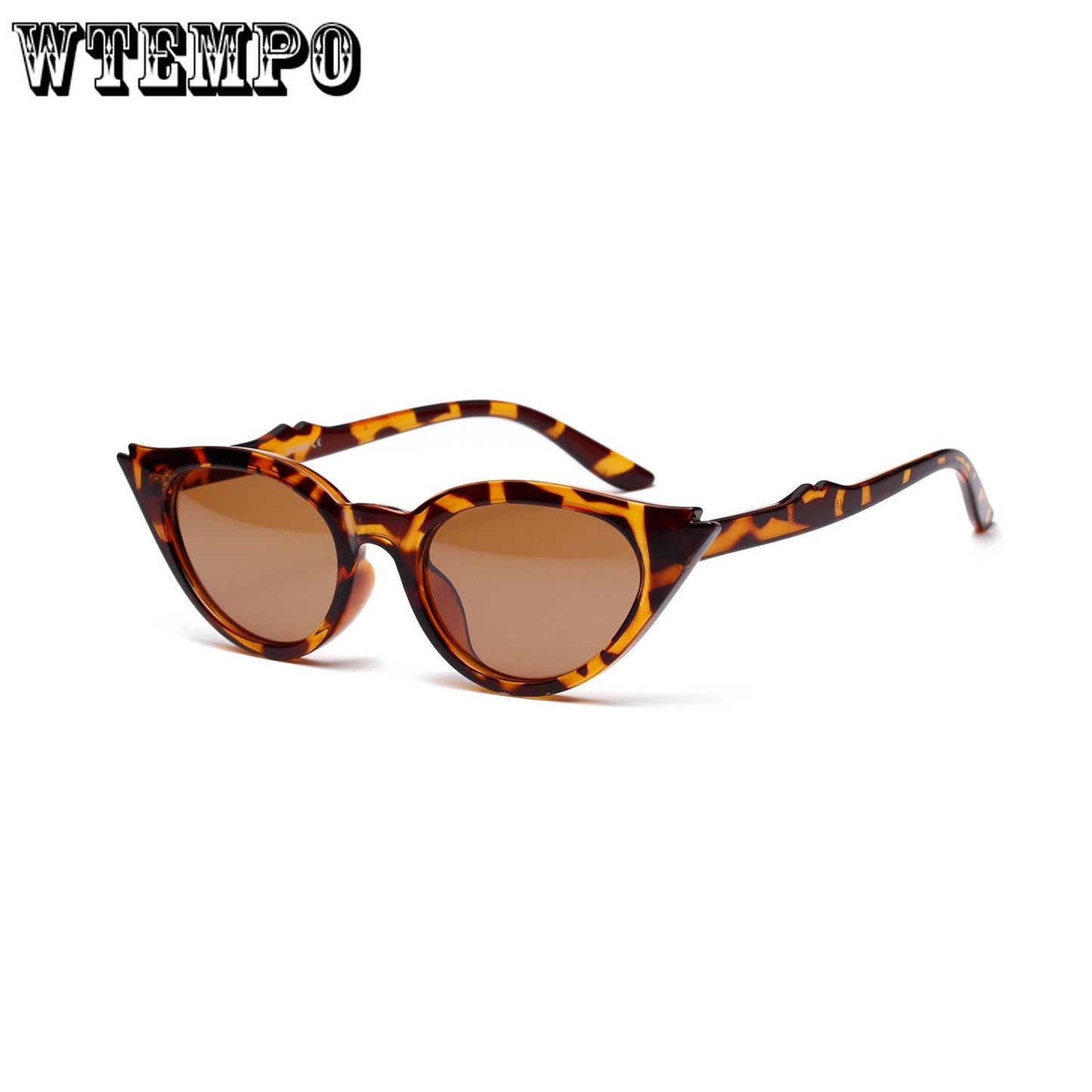 WTEMPO Cat ear glasses sunglasses ladies small box retro popular glasses