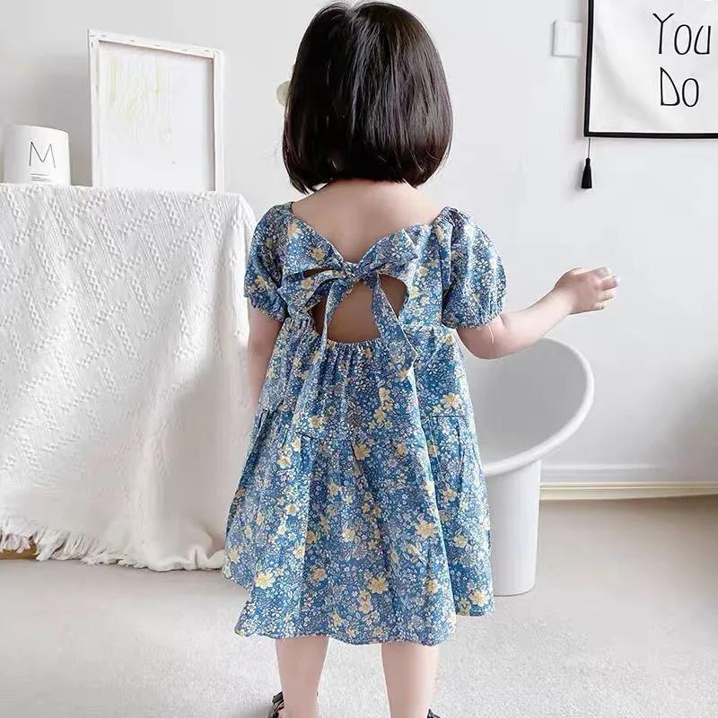 Girls Floral Dresses Sweet Kids Flowers Costumes Children Sleeveless Toddler Baby Clothing