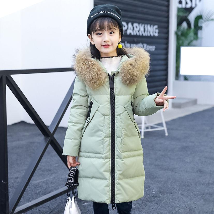 Kids Girls Winter Faux Fur Hooded Parka Down Coat Puffer Jacket Padded Overcoat
