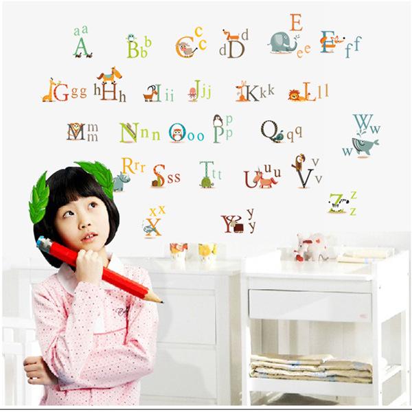 Removable wallpaper 26 English writing letters stickers kindergarten early education wall stickers