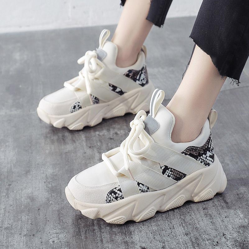 Harajuku Style Spring  Summer Sports Shoes Female Students Korean Sports Shoes Increased Casual Breathable Running Shoes