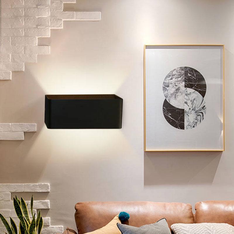 Nordic Led Wall Lamp Aluminum Outdoor Indoor White Black Stairs Bedroom Bedside Bathroom wall Light