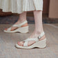 Wedge Sandals Women's Summer Sponge Cake Thick-soled Real Soft Leather Casual Style Summer Fashion High Heels