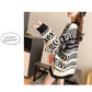 Vintage  Printed Mid-length Thick Sweater Women Loose Casual Knit Sweater Round Neck Pullover Fair Isle Jacquard Sweater
