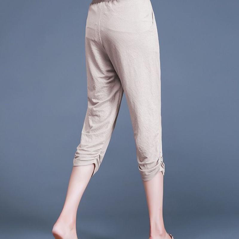 Summer Thin Cropped Pants Women Korean Version of Wild Loose Large Size Black Shorts Casual Pants Women