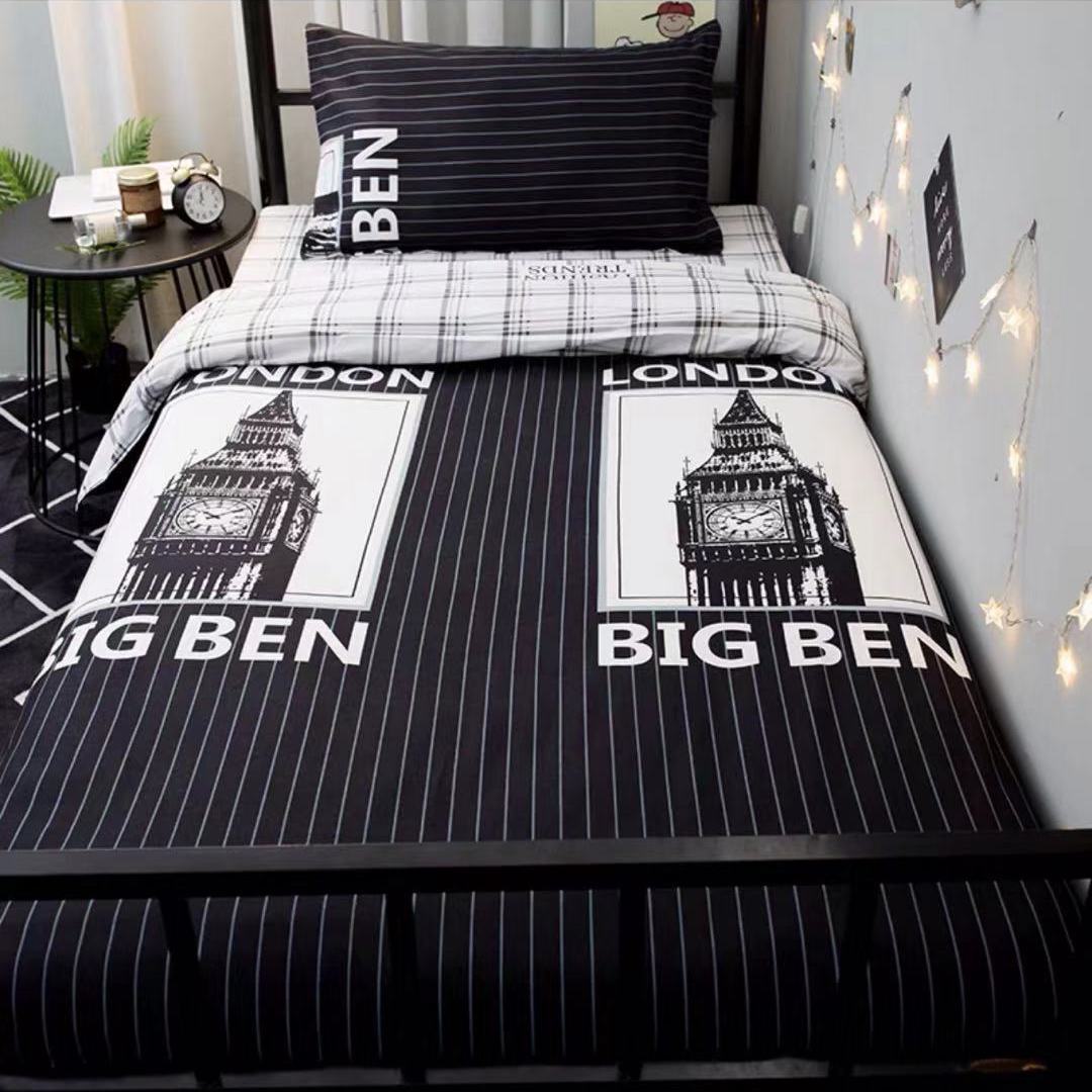 Three-piece Bed Simple Style Single Bed Quilt Cover Bed Sheet Pillowcase Set Bedding