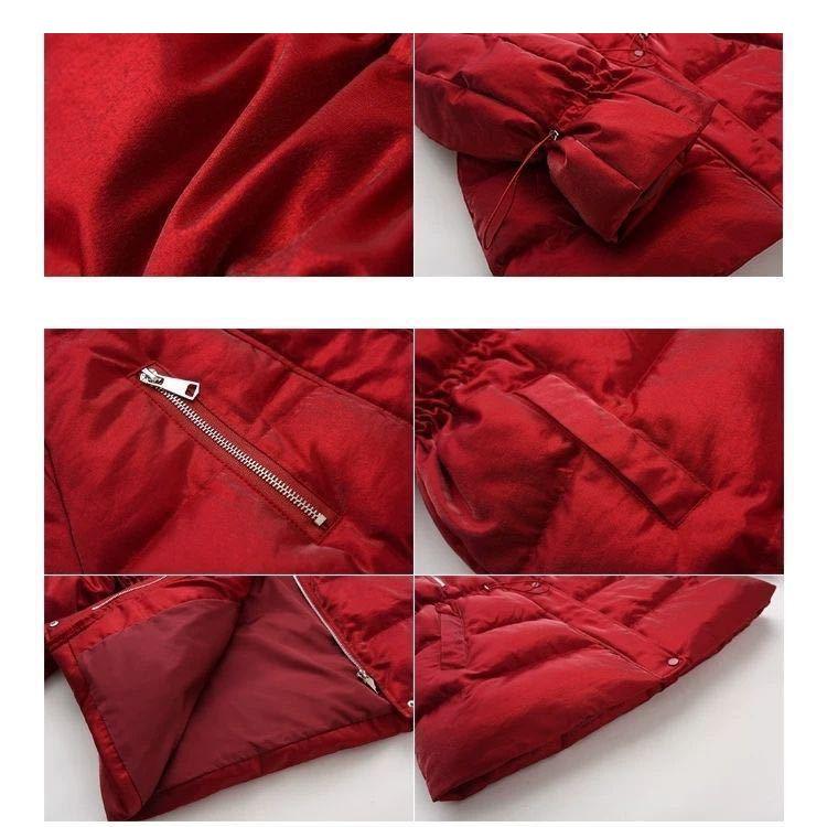 Down Padded Jacket Women's Waist Small Thick Padded Coat Mid-length Padded Jacket