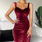 Female Simple Elegant Party Dress Slim Backless Graceful Vintage Party Mid-length Suspender Dress