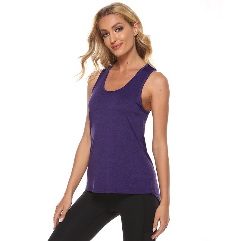 Fitness Sports Vest Women's Spring and Summer Quick-drying Yoga Beautiful Back U-neck Sleeveless Solid Color Ice Silk Bottoming Shirt