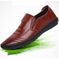 Leather Shoes Men's Casual Slip-on Black and Brown Soft PU Material Beanie Shoes