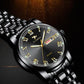 Men's Watch Steel Skeleton Mechanical Watches Luminous Date Wristwatch